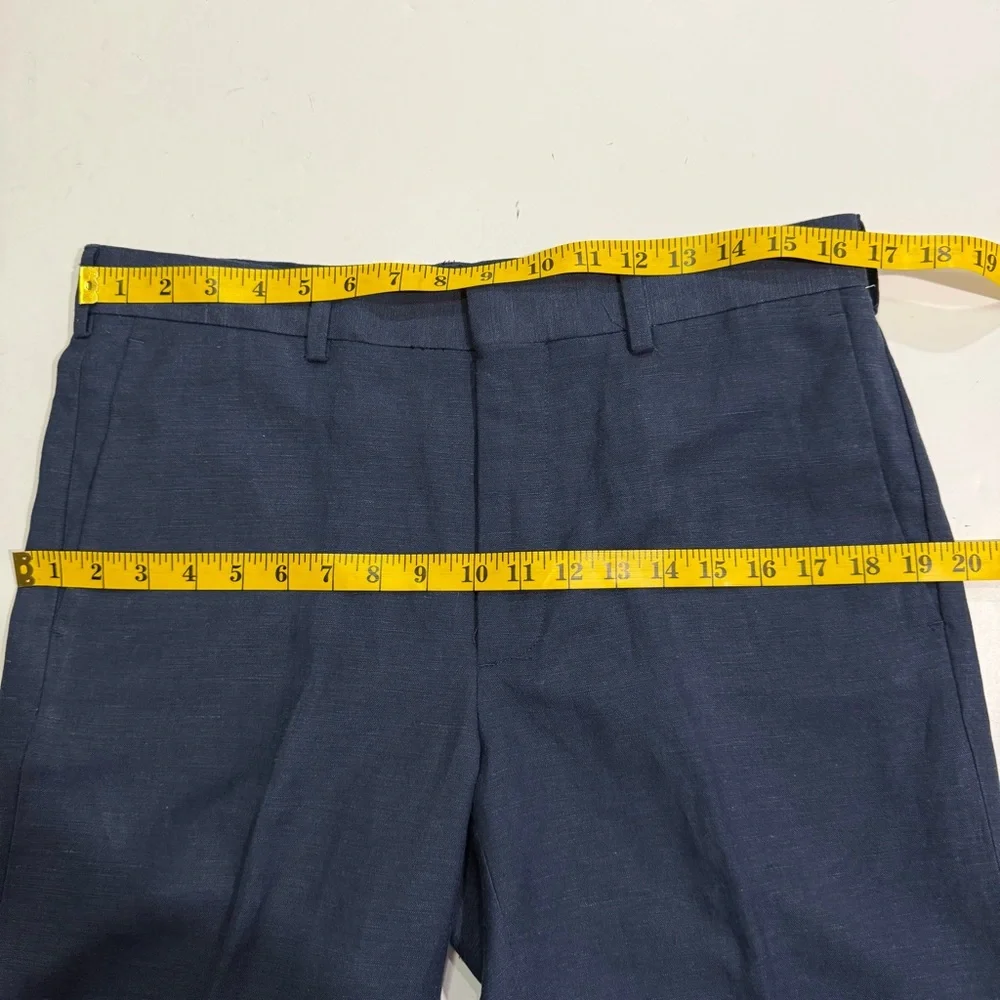 CUBAVERA Navy Blue Linen-blend Dress Pants Size 32x32 Trousers Business Office